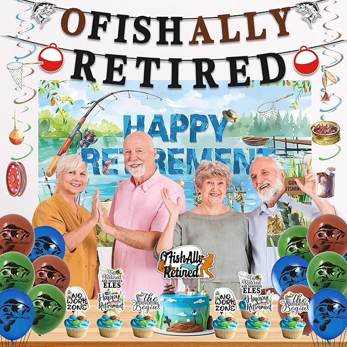 Retirement Party Decorations Men Women Ofishally Retired Banner