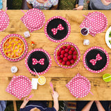 96Pcs Pink Mouse Party Supplies Cartoon Mouse Paper Plates and Napkins