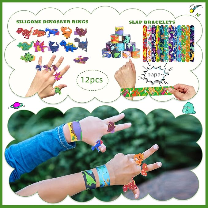 144 Pcs Dinosaur Party Favors for 12 Kids Dino Birthday Party