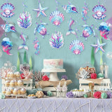 Mermaid Hanging Swirls, 36Pcs Mermaid Ceiling Streamers Sea Creature
