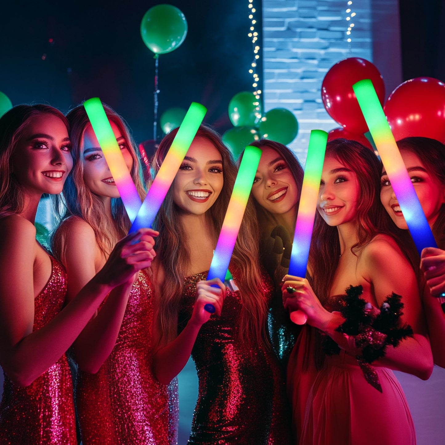 GDHZWTMY 36 Pcs LED Foam Glow Sticks Bulk,Glow in The Dark Party