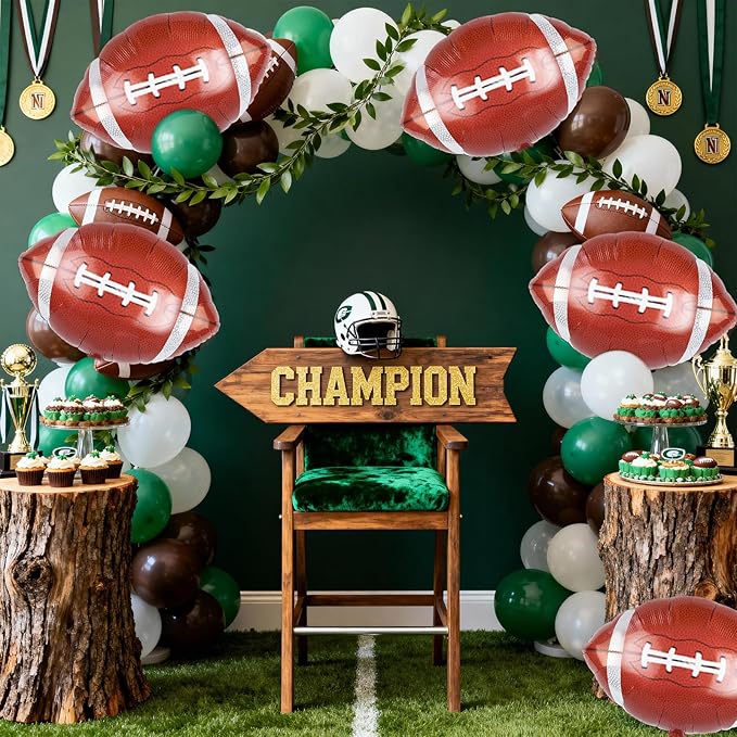 Biapian 26 Inch Football Balloons Set, Football Party Decorations, 6