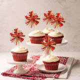 Gyufise 30Pcs Foil Firework Cupcake Toppers Sparkle Tinsel Cake #13