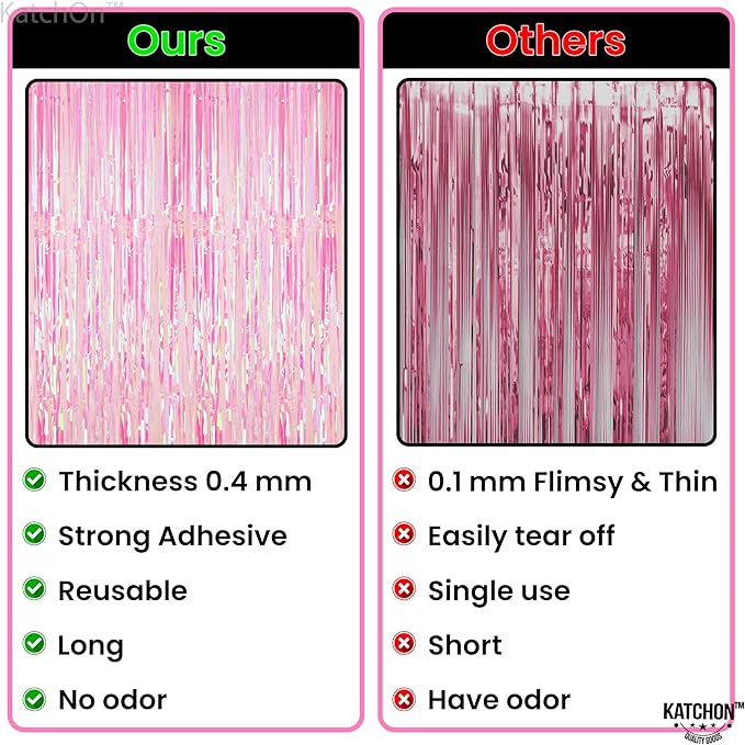 KatchOn, XtraLarge Iridescent Pink Streamers for Party Decorations -