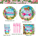 Flamingo Party Supplies 144 PCS Tropical Hawaiian Luau Decorations