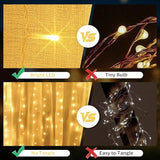 Color Changing Curtain Lights, Pink Room Decor 8 Modes LED String
