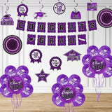 Purple Themed 2026 Graduation Decorations Set - Congrats Grad Banner,