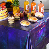 YIDAKO 6Pcs Iridescent Space Tablecloths, Disposable Plastic Purple