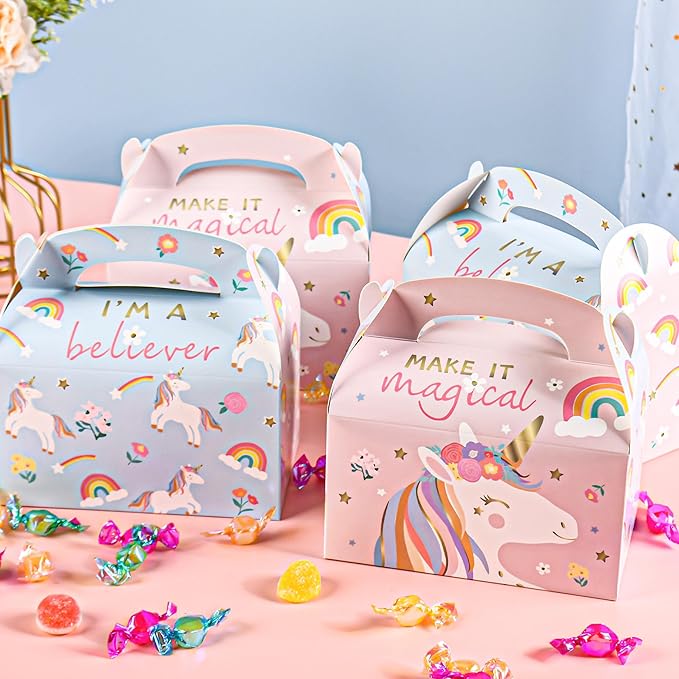 DjinnGlory 36 Pack Unicorn Party Favor Treat Boxes Small Paper Gift