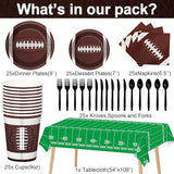 184pcs Football Party Supplies Decorations Set Serves 25 Includes