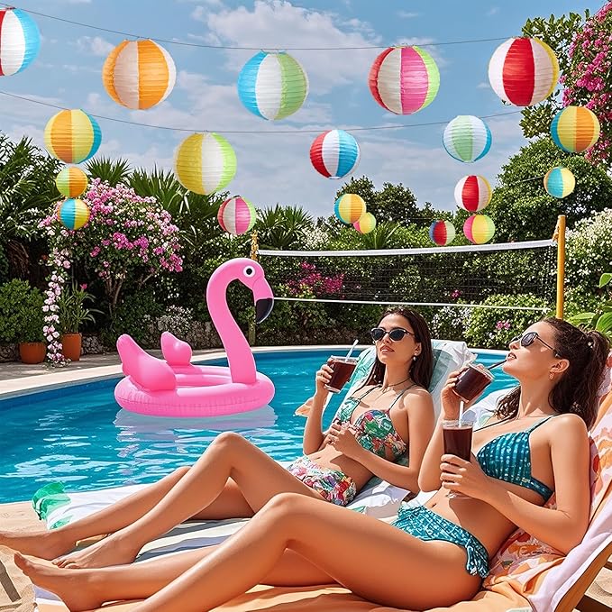 Easy Joy 16PCS Pool Party Decorations Summer Beach Ball Paper