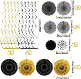Black Gold Party Decorations, New Years Eve Party Supplies Easy