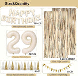 29th Birthday Decorations for Women, White and Gold 29 Boho Birthday