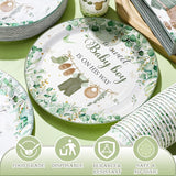 200 Pcs Greenery Baby Shower Paper Plates Napkins Cups Baby Shower