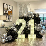 Black and Silver Balloon Garland Kit, Metallic Silver and Black