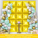 Gold Square Foil Balloons 25 Pcs Metallic Gold Balloons Wall Backdrop