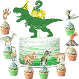206 Pcs Dinosaur 2nd Birthday Party Supplies Green Dino Two Rex