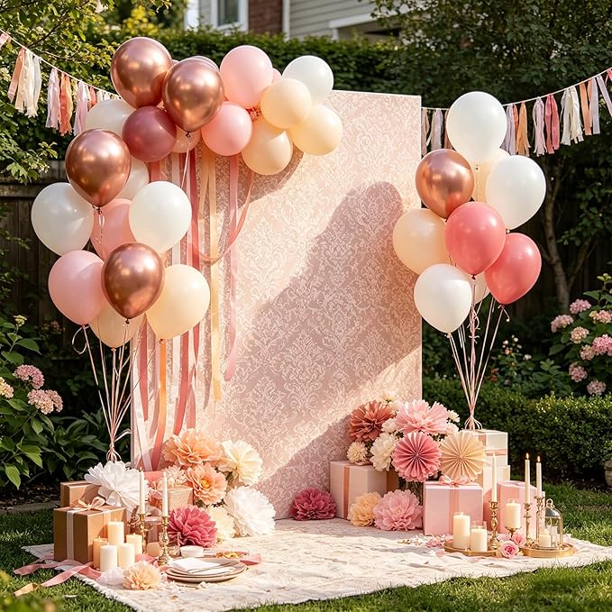 CVPARTON Retro Blush Pink Balloons 55 Packs 12 Inch Dusty Pink