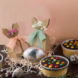 Affrolling 24 Set Boho Bow Easter Bunny Party Favor Bags DIY Bunny