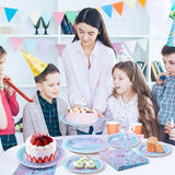 72PCS Mermaid Birthday Plates and Napkins Set of 24 Disposable Paper