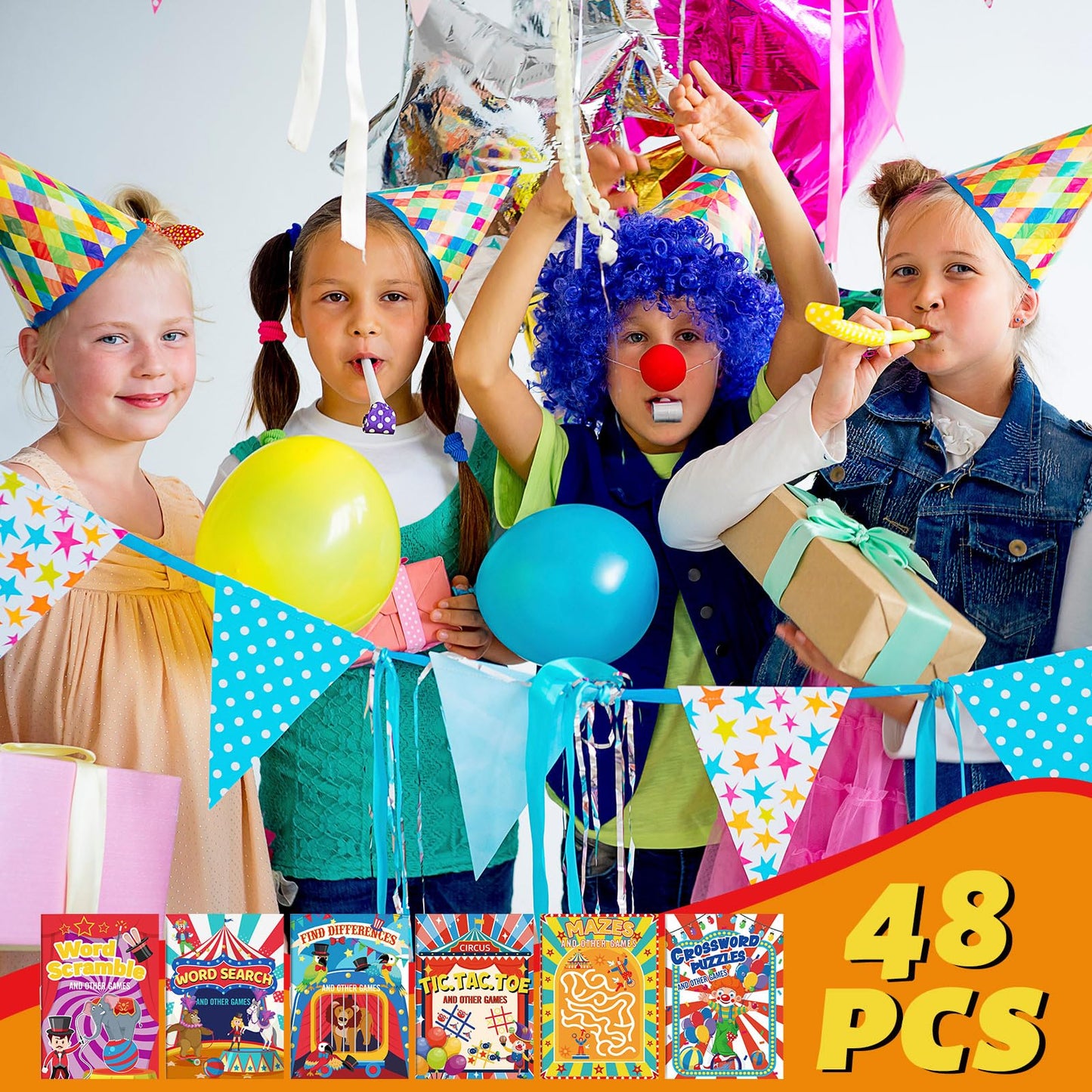 Hungdao 48 Pcs Circus Carnival Mini Activity Books for Boys Girls