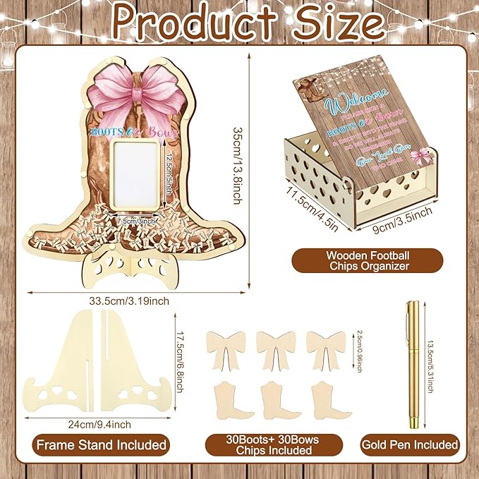 63 Boots or Bows Gender Reveal Baby Shower Guest Book Alternatives