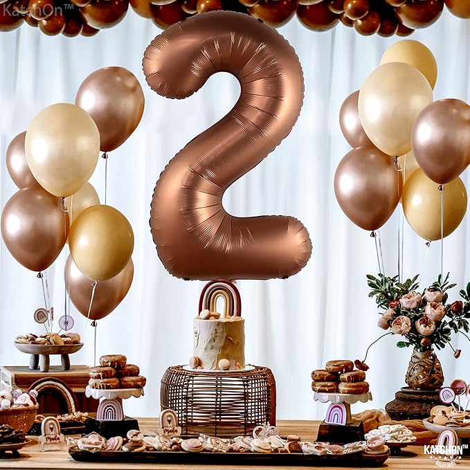 KatchOn, Giant Coffee Brown 2 Balloon Number - 40 Inch | Brown 2