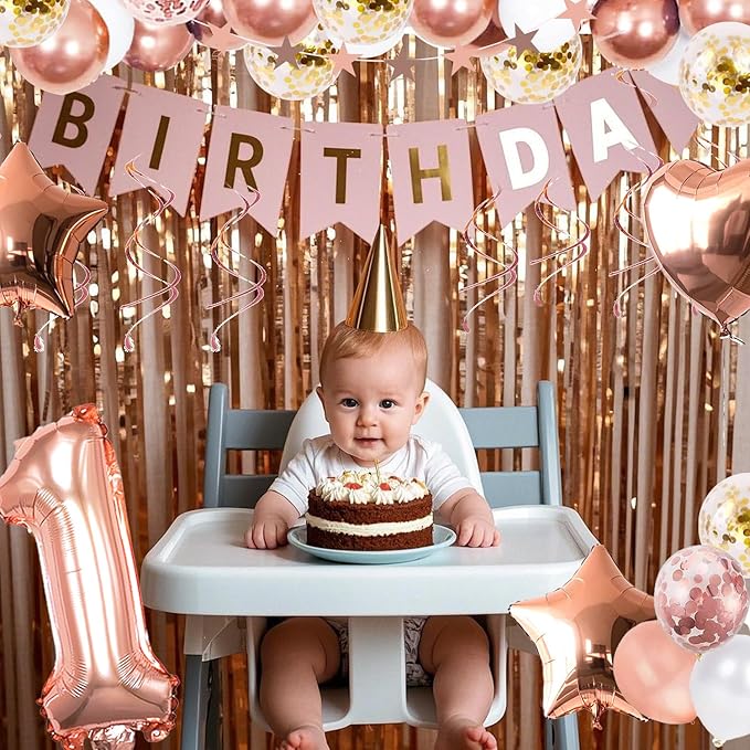 1st Birthday Decorations For Baby Girls 1 Year Old Happy Birthday