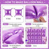 Light Purple Square Foil Balloons 25 Pcs Metallic Light Purple