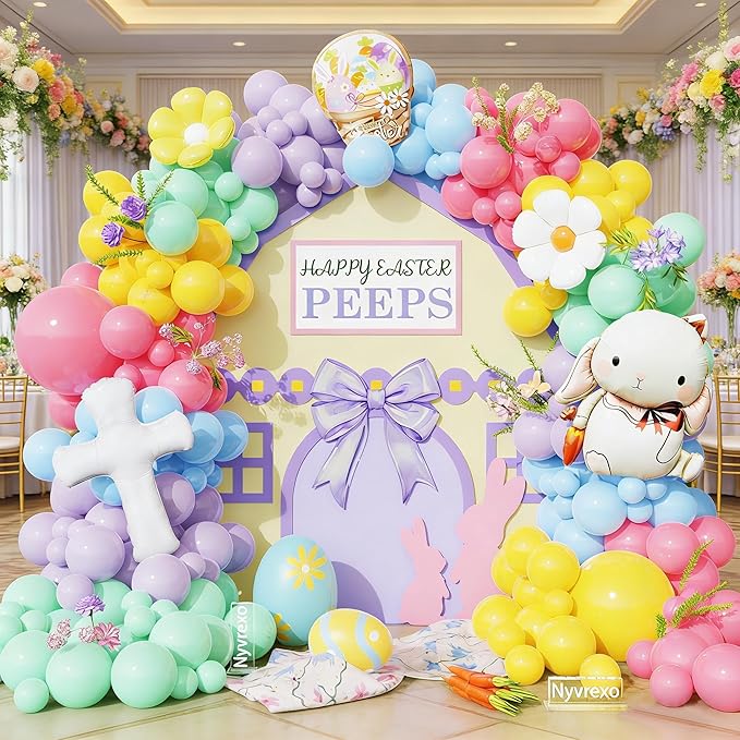 Easter Decorations Indoor Outdoor 160Pcs Rainbow Pastel Eatser