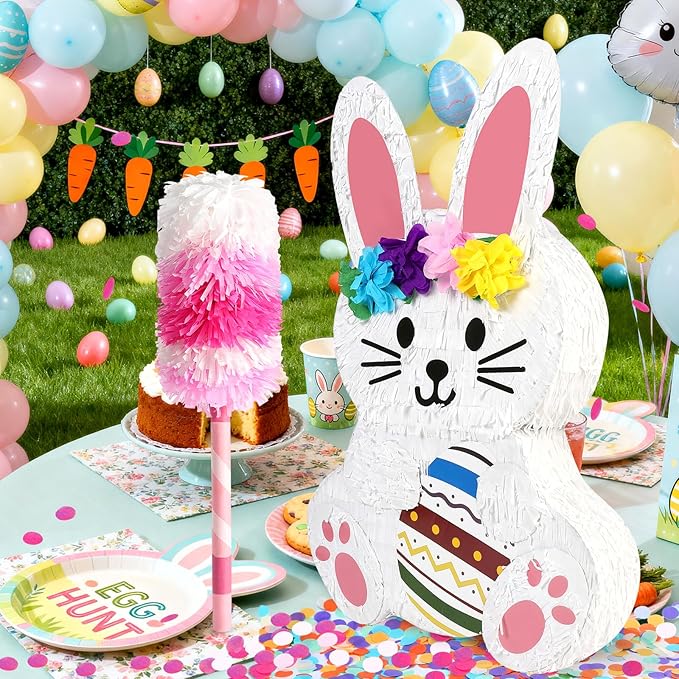 25 Large Easter Decorations Bunny Pinata for Kids Birthday Party