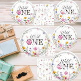 Wildflower 1st Birthday Decorations Supplies 96PCS Flower Wildflower