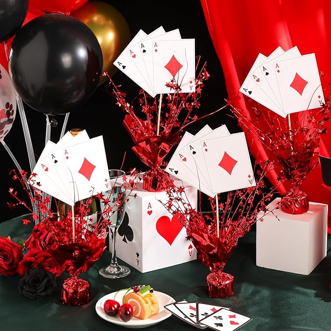 12 Set Casino Poker Theme Decorations for Table Centerpiece Star