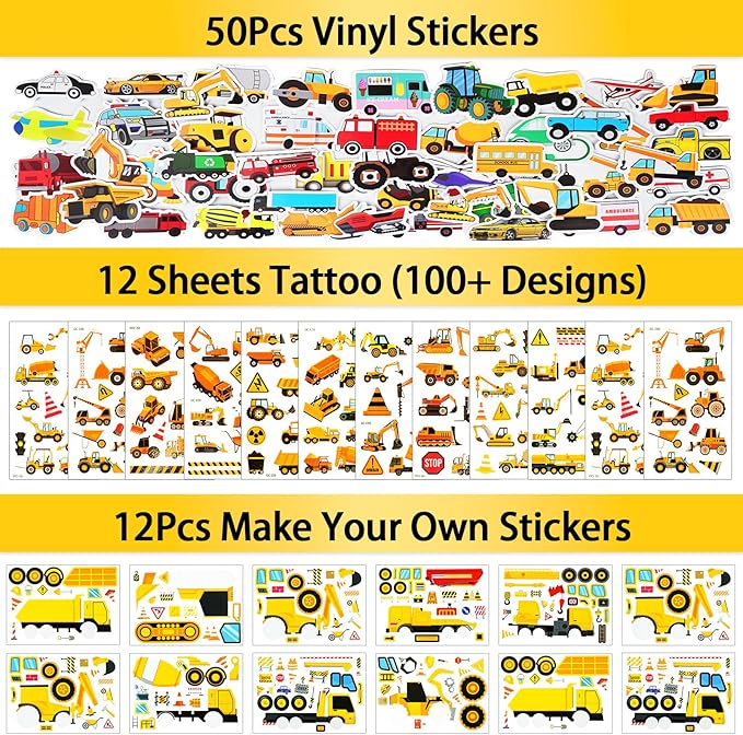 Construction Party Favors Pack For 12Guests Construction Birthday