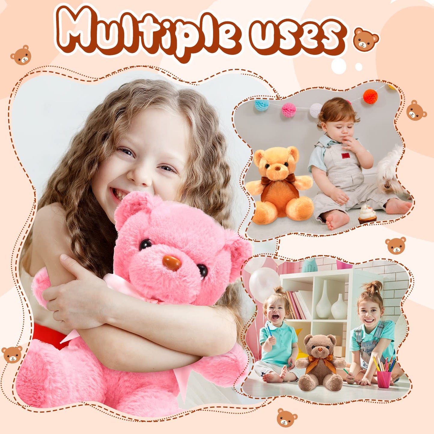 Skylety 10 Pcs 12 Inch Bears Bulk Stuffed Animals Soft Gift Plush