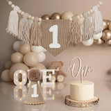 1st Birthday Decorations Boys High Chair Banner With One Cake Topper