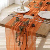 Keketoarrange 3pcs Orange Gauze Rustic Cheesecloth Table Runner 120