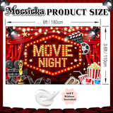 Mocsicka Movie Night Backdrop Banner 6x3.6ft Movie Theme Background