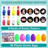 36 Pcs Prefilled Easter Eggs with LED Finger Lights Toys Easter
