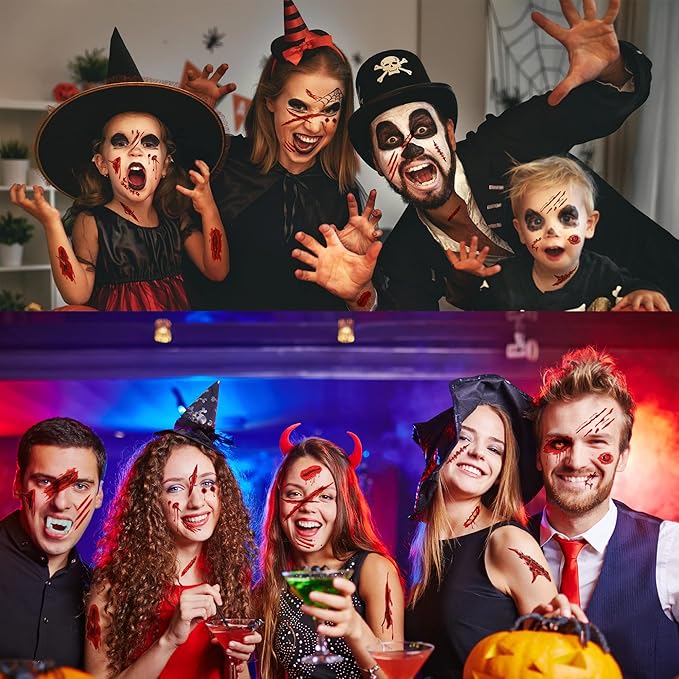 173PCS Halloween Bloody Footprints Floor Clings Plus Tattoos