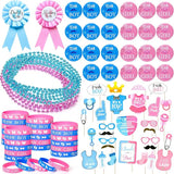 Baby Gender Reveal Party Favors Supplies Ideas Team Boy or Girl Pins