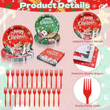 100 Pcs Christmas Tableware Party Supplies Disposable Merry