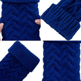 Christmas Stockings, 14 Inch White and Blue Cable Knitted Stockings