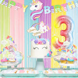 Unicorn 3rd Birthday Party Decorations for Girls Rainbow Banner
