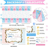 Staches or Lashes Gender Reveal Decorations 169 PCs Boy or Girl