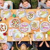 96Pcs Princess Birthday Party Supplies Four Ever a Princess Plate