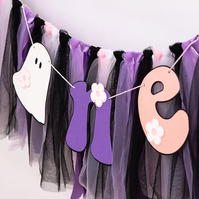 Halloween Spooky One Birthday High Chair Banner Spooky Baby First