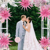 8 Pcs Star Balloons, Huge Pink Explosion Star Aluminum Foil Spike