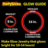 PartySticks Red Glow Sticks - 100pk, 8 Inch Glow in The Dark Light Up