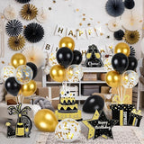 6 Sets Balloon Stand Kit for Table Happy Birthday Black Gold Balloon